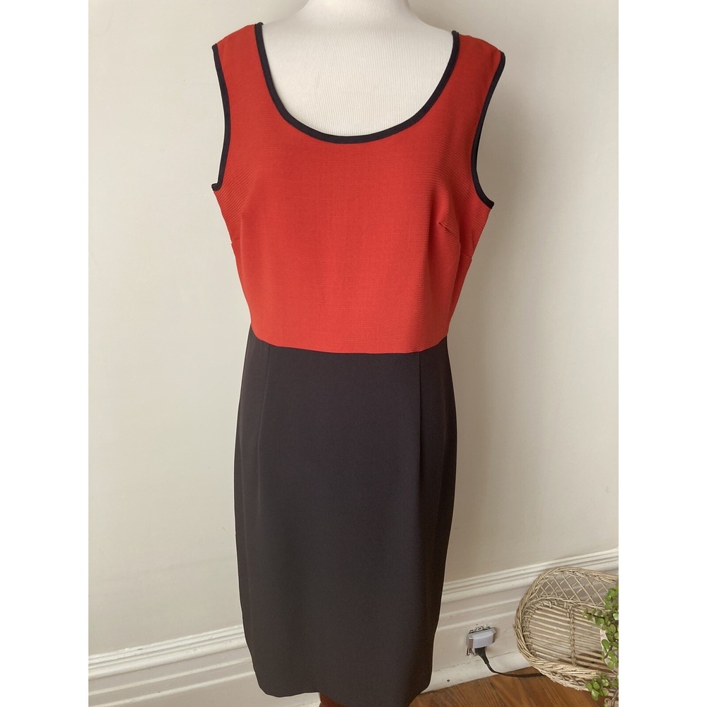 Studio One Dress Set Orange Black Size 12 Dress Jacket - Picture 9 of 14